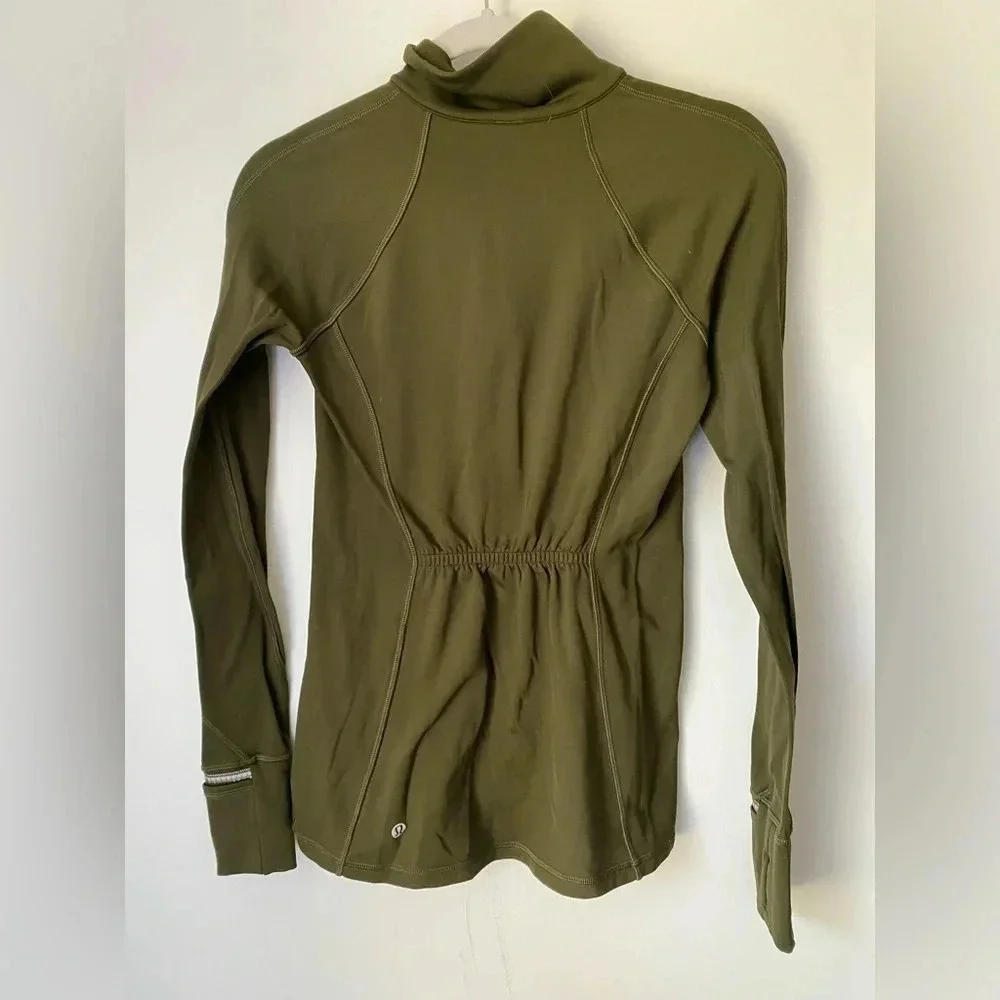Lululemon Jacket Women’s 4 First Mile 1/2 Zip Military Green